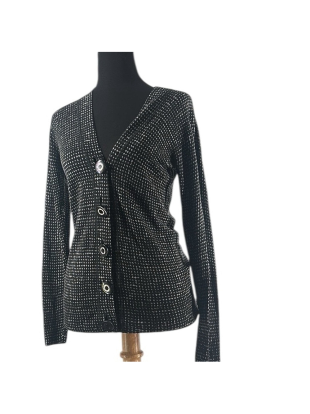 Tory Burch cardigan light weight wool oversized buttons y2k luxury preppy sz sm